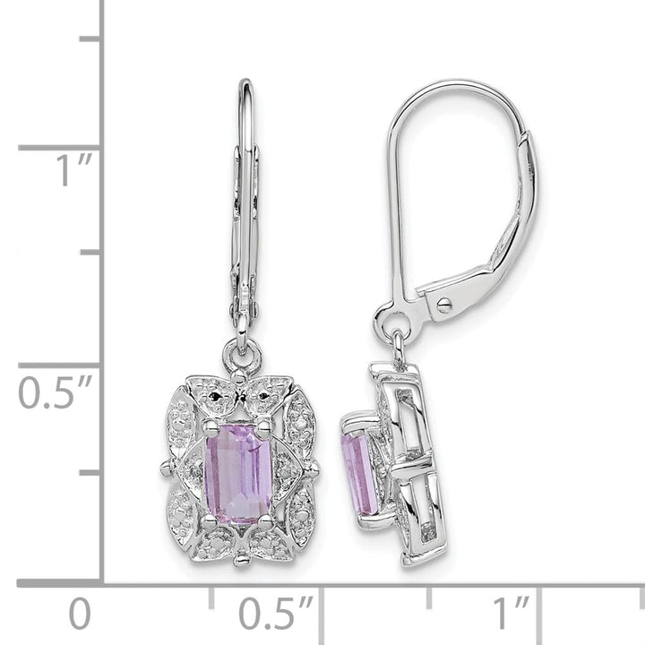 Sterling Silver Diamond 30 x 9 mm Earrings, view 12 of 16