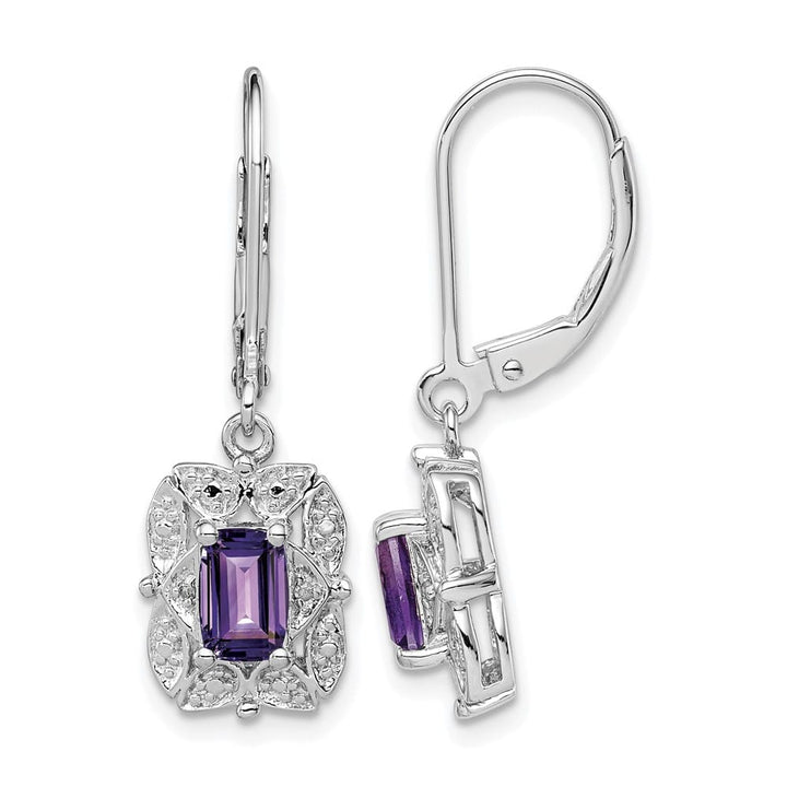 Sterling Silver Diamond 30 x 9 mm Earrings, view 1 of 16