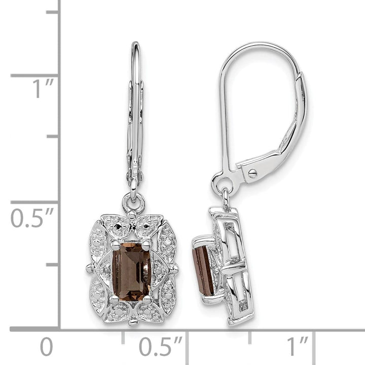 Sterling Silver Diamond 30 x 9 mm Earrings, view 16 of 16