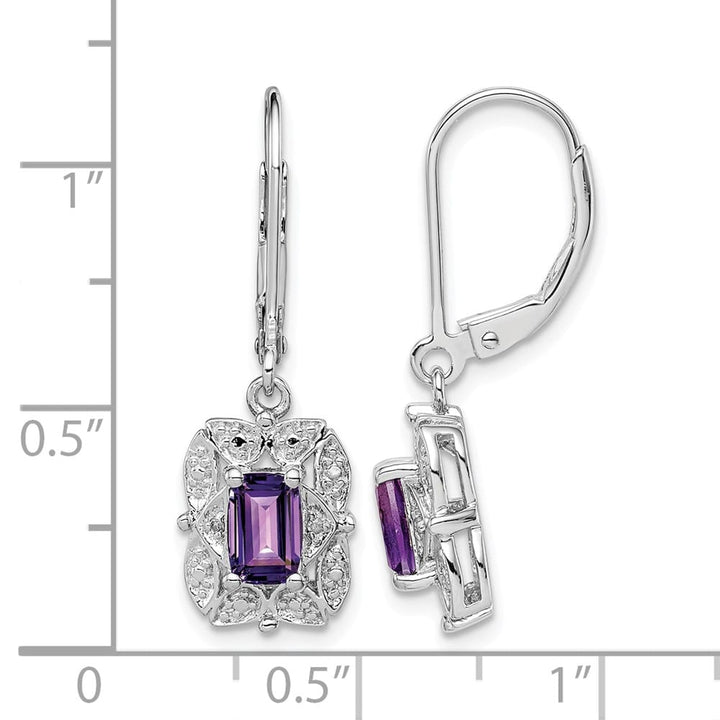 Sterling Silver Diamond 30 x 9 mm Earrings, view 4 of 16