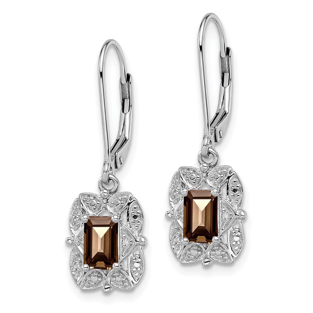 Sterling Silver Diamond 30 x 9 mm Earrings, view 14 of 16