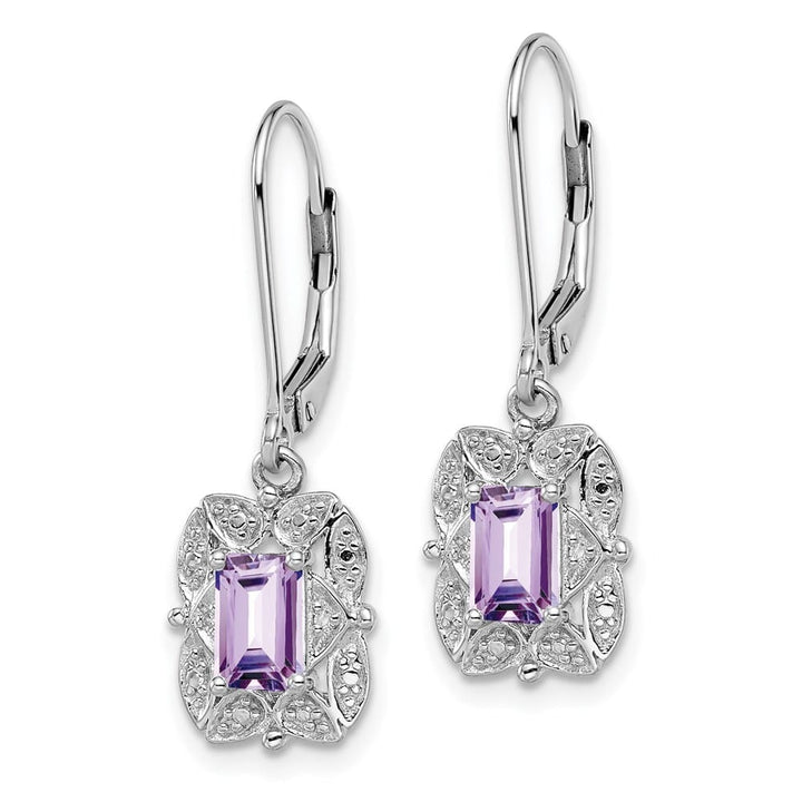 Sterling Silver Diamond 30 x 9 mm Earrings, view 10 of 16