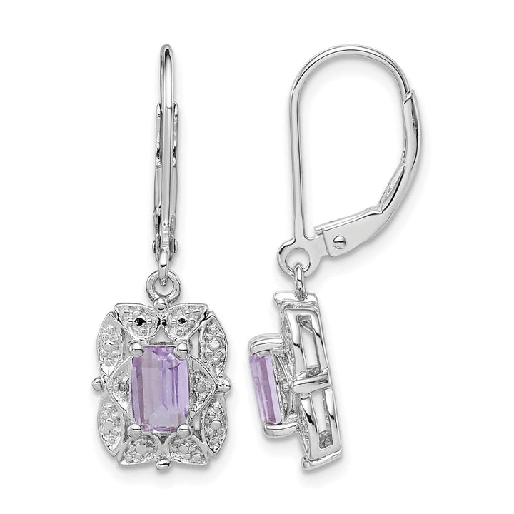 Sterling Silver Diamond 30 x 9 mm Earrings, view 9 of 16