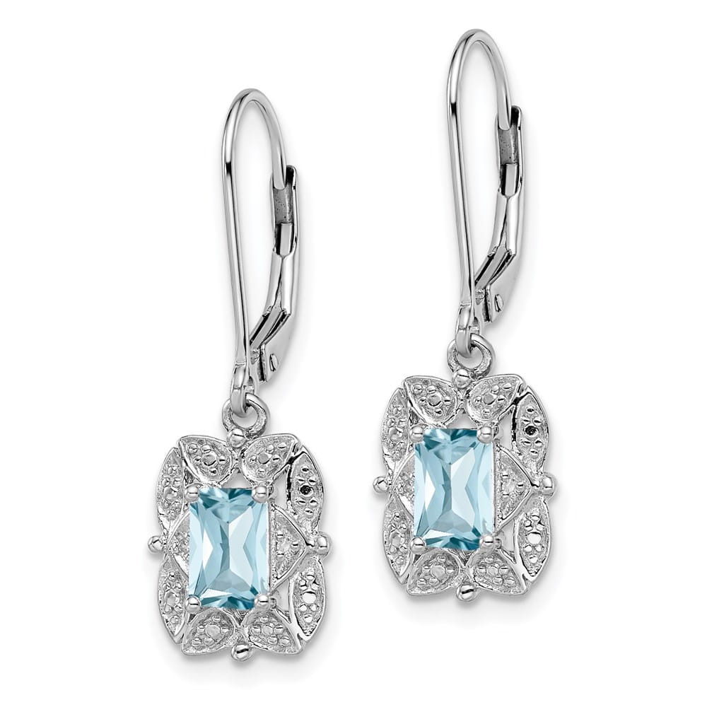 Sterling Silver Diamond 30 x 9 mm Earrings, view 6 of 16