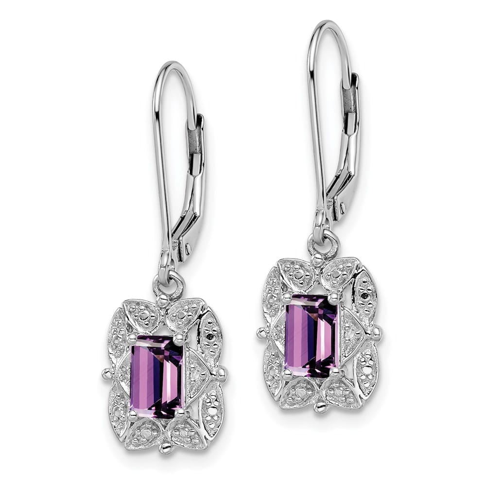 Sterling Silver Diamond 30 x 9 mm Earrings, view 2 of 16