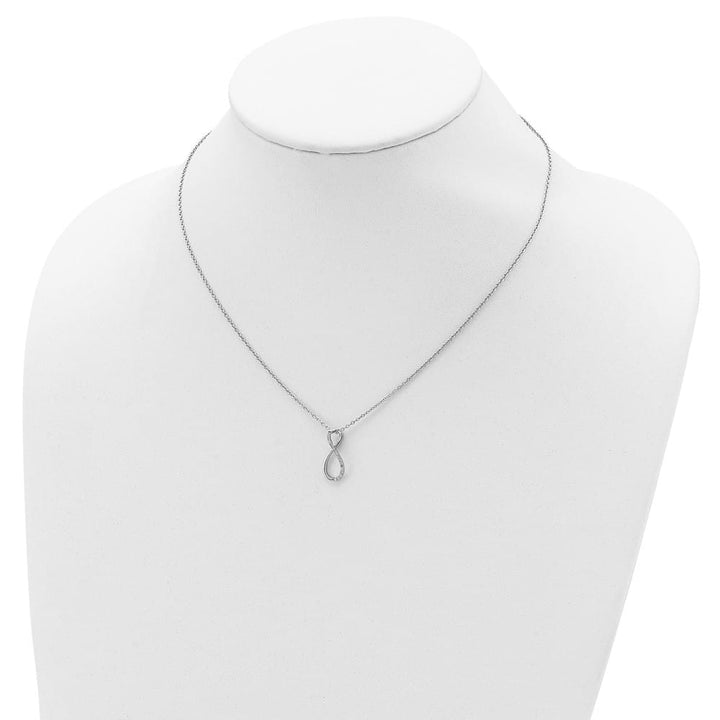 Sterling Silver Diamond Accent Infinity 18 inch Necklace