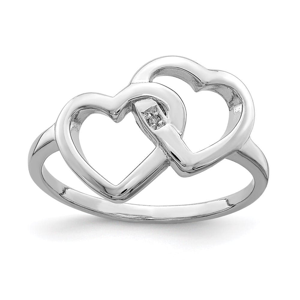 Sterling Silver Diamond Accent Intertwined Heart Ring