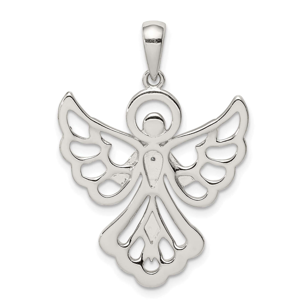 Sterling Silver Diamond and D.C. Angel Pendant