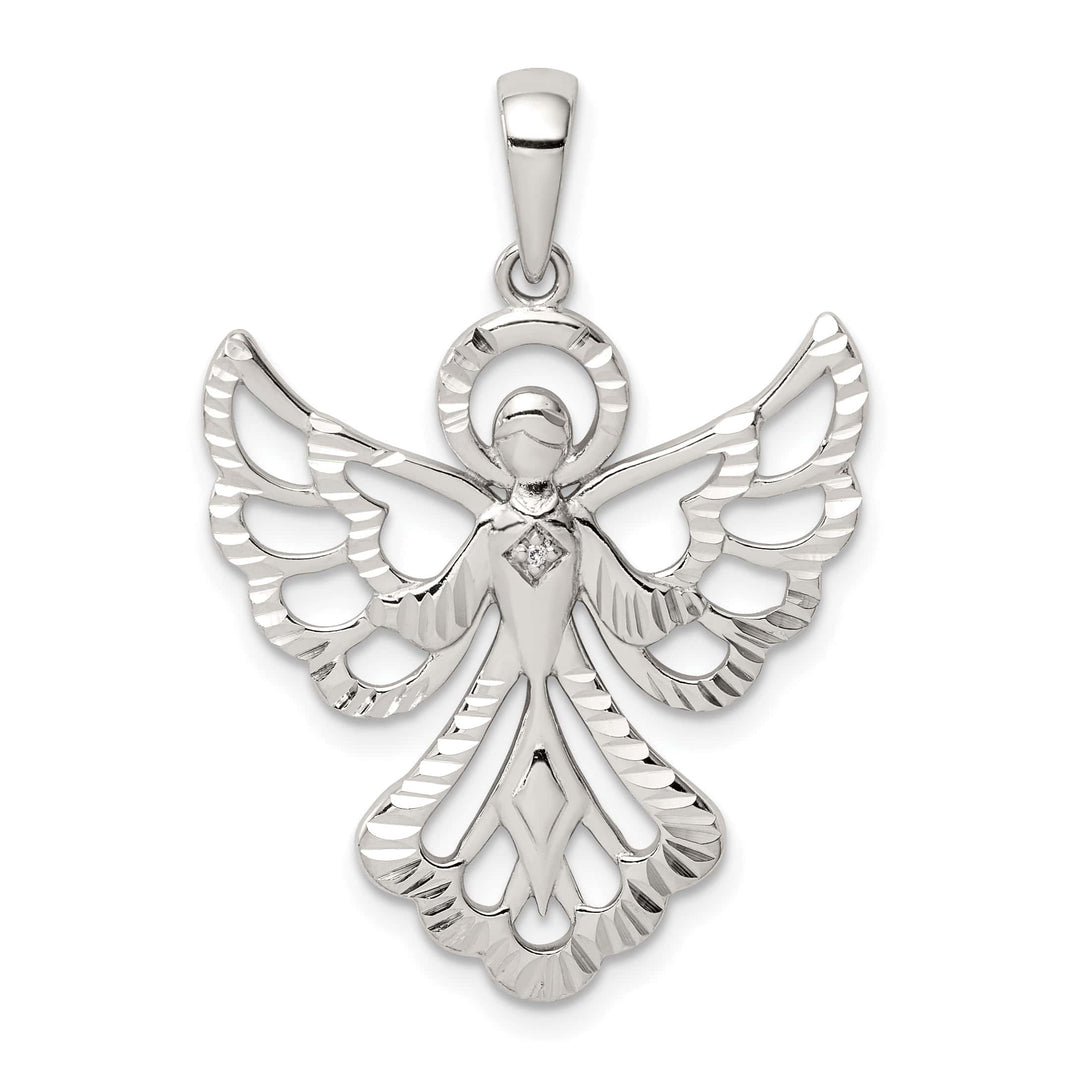Sterling Silver Diamond and D.C. Angel Pendant