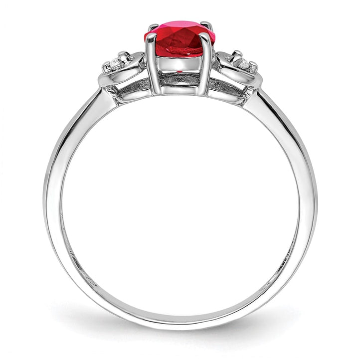 Sterling Silver Diamond and Ruby Ring