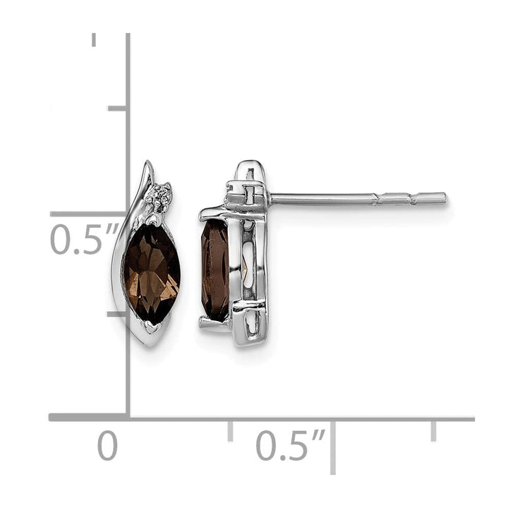 Sterling Silver Diamond and Smoky Quartz Earrings, view 4 of 4