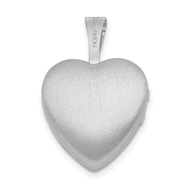 Sterling Silver Diamond Angel 12mm Heart Locket Pendant