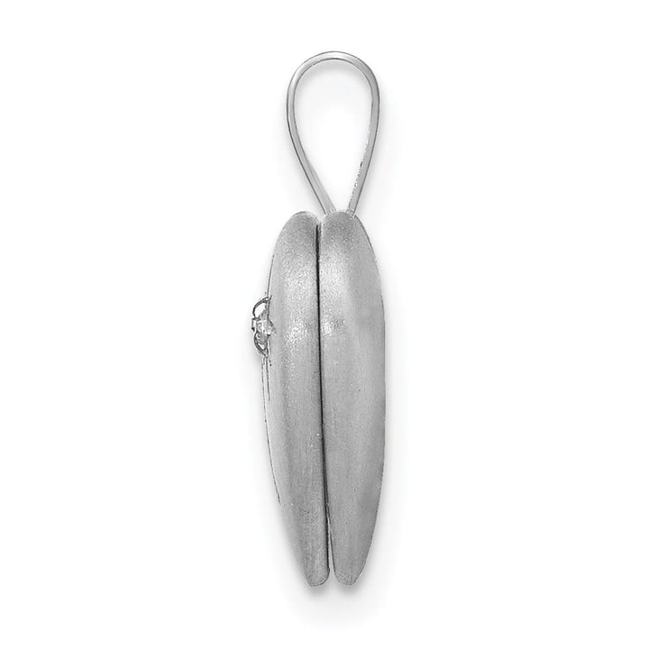 Sterling Silver Diamond Angel 12mm Heart Locket Pendant