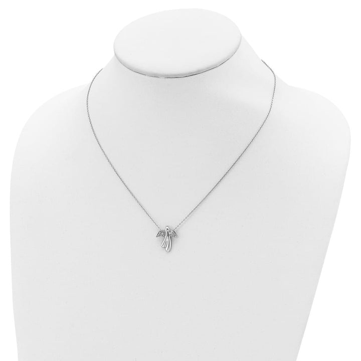 Sterling Silver Diamond Angel Necklace