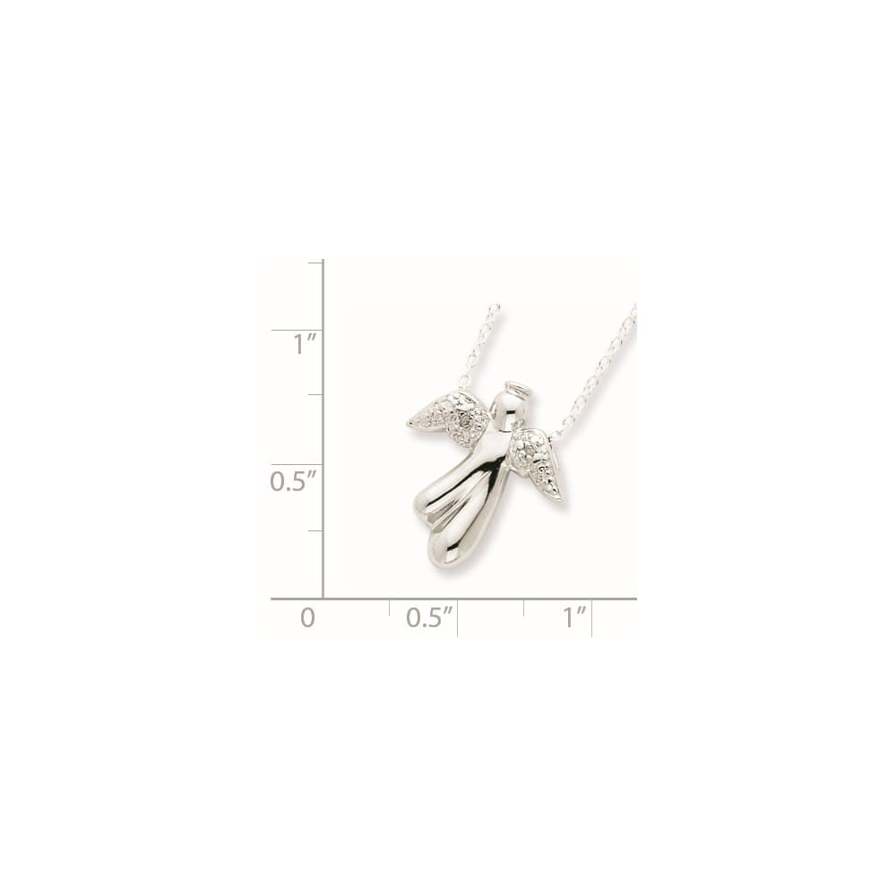 Sterling Silver Diamond Angel Necklace