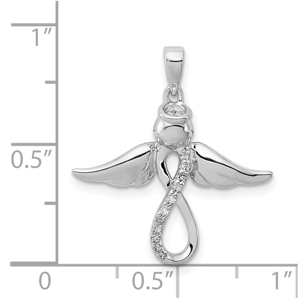 Sterling Silver Diamond Angel Pendant