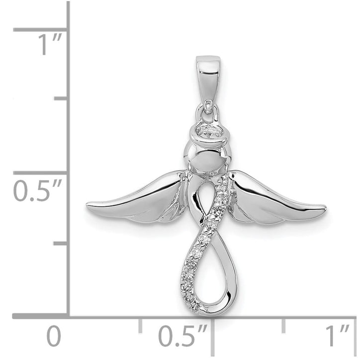 Sterling Silver Diamond Angel Pendant