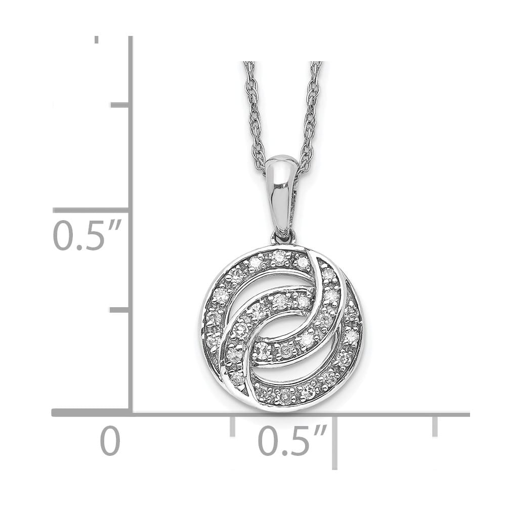 Sterling Silver Diamond Circle 18 inch Necklace