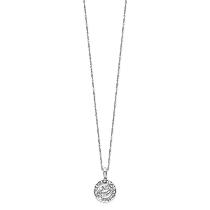 Sterling Silver Diamond Circle 18 inch Necklace