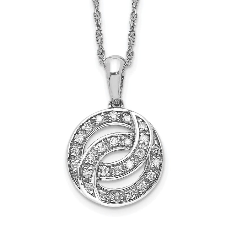 Sterling Silver Diamond Circle 18 inch Necklace