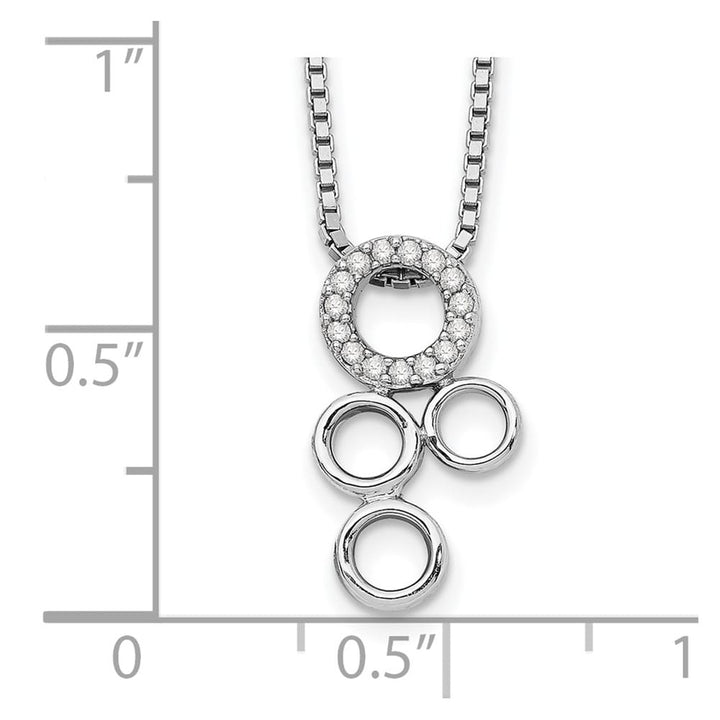 Sterling Silver Diamond Circles Slide Pendant 20 inch Necklace
