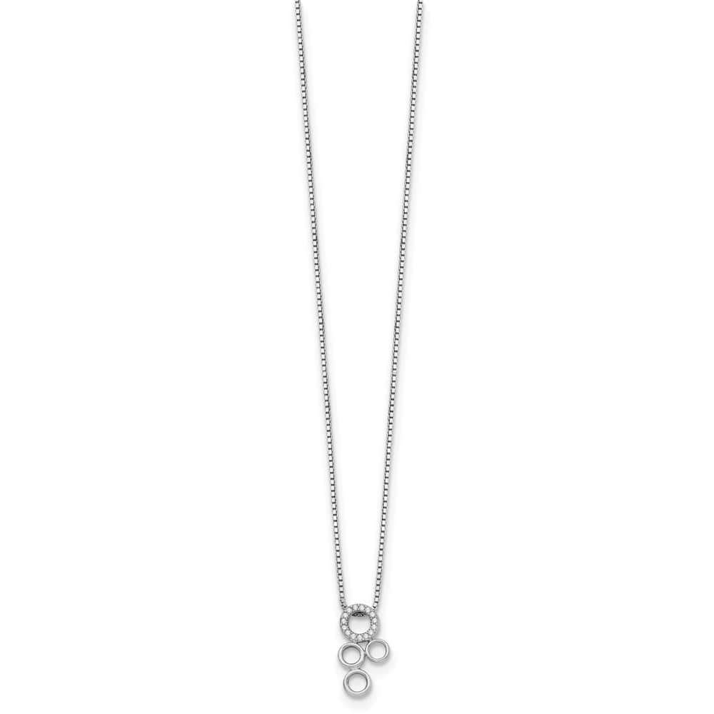 Sterling Silver Diamond Circles Slide Pendant 20 inch Necklace