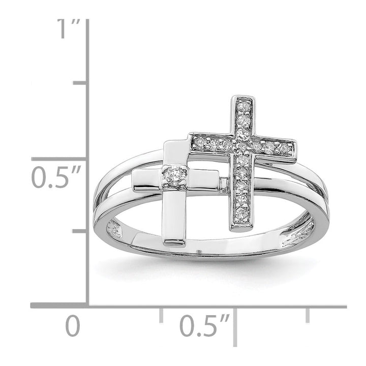 Sterling Silver Diamond Crosses Ring Stock Size 6 Ring Are Refundable