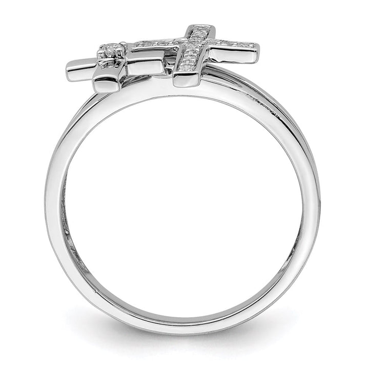 Sterling Silver Diamond Crosses Ring Stock Size 6 Ring Are Refundable