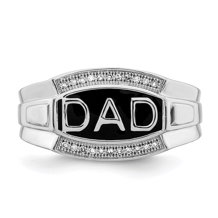 Sterling Silver Diamond Dad Men's Ring