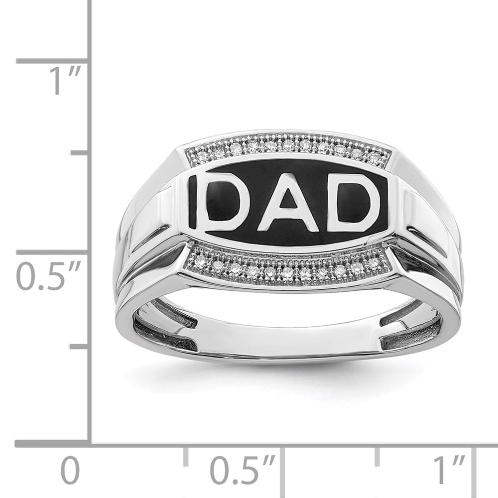 Sterling Silver Diamond Dad Men's Ring