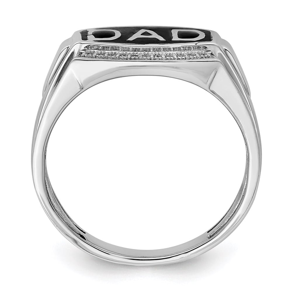 Sterling Silver Diamond Dad Men's Ring