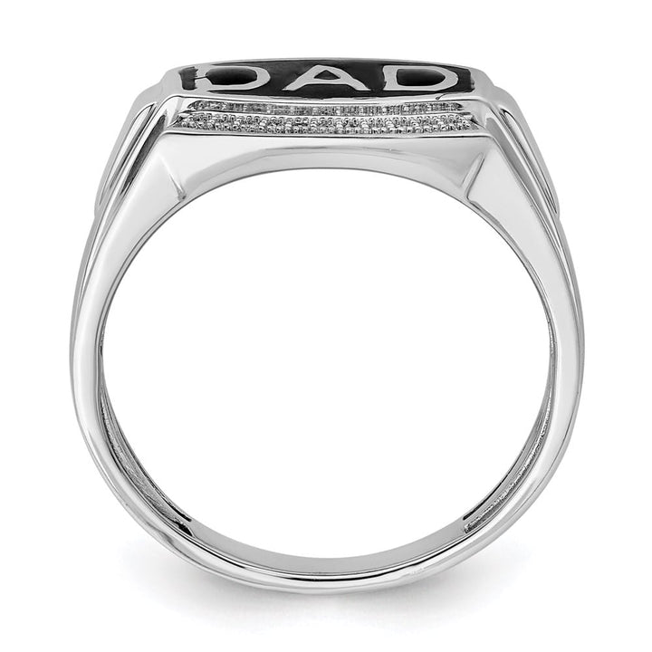 Sterling Silver Diamond Dad Men's Ring