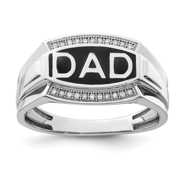 Sterling Silver Diamond Dad Men's Ring