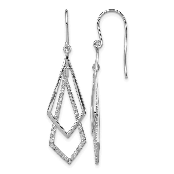 Sterling Silver Diamond Dangle Earrings, view 1 of 4