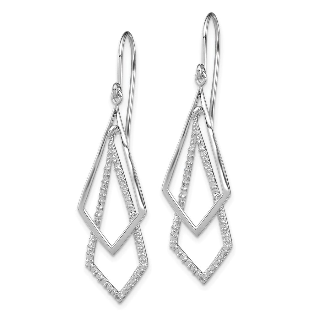 Sterling Silver Diamond Dangle Earrings, view 2 of 4