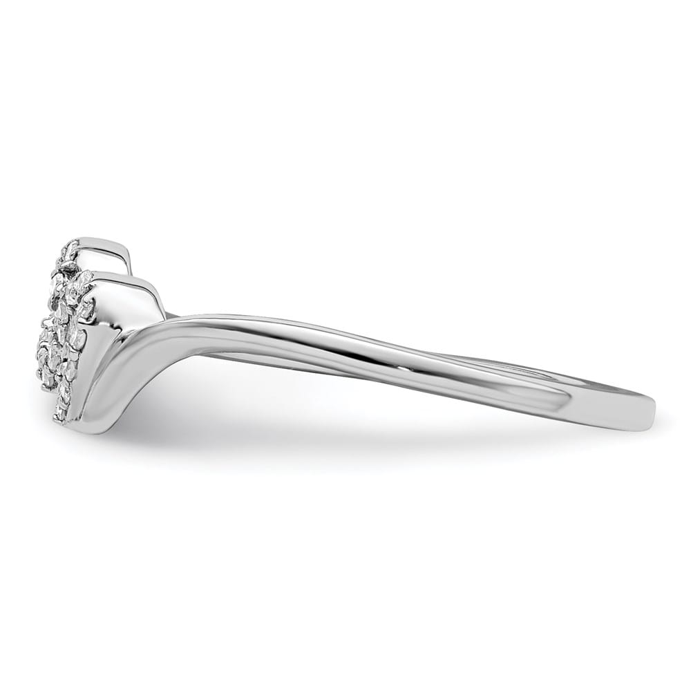 Sterling Silver Diamond Double Heart Promise Ring