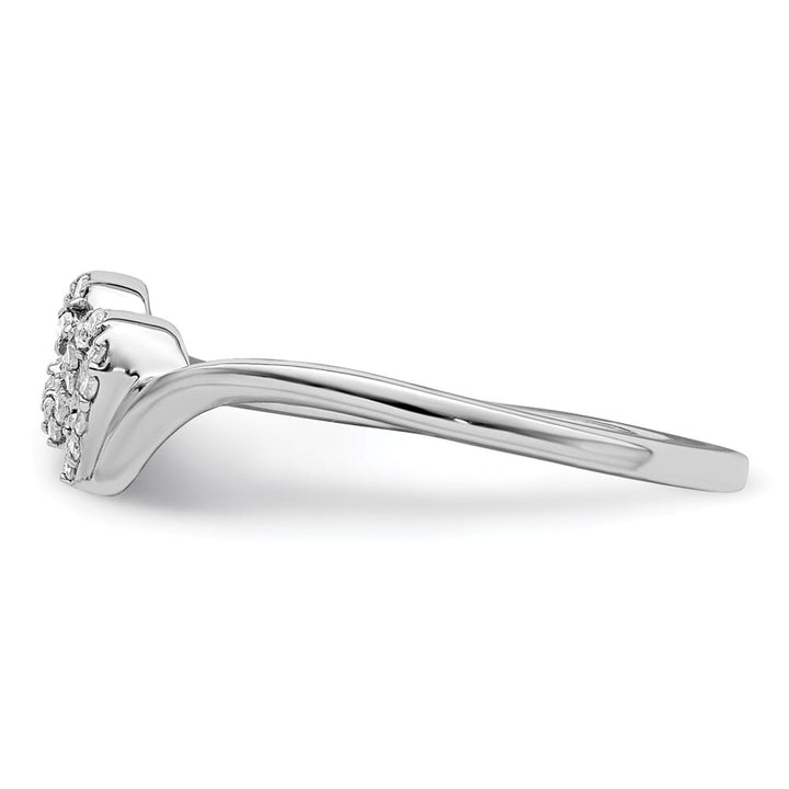 Sterling Silver Diamond Double Heart Promise Ring