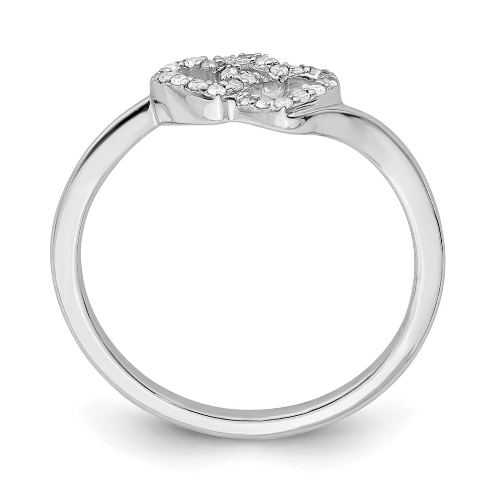 Sterling Silver Diamond Double Heart Promise Ring