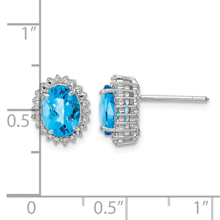Sterling Silver Diamond Earrings, view 8 of 8