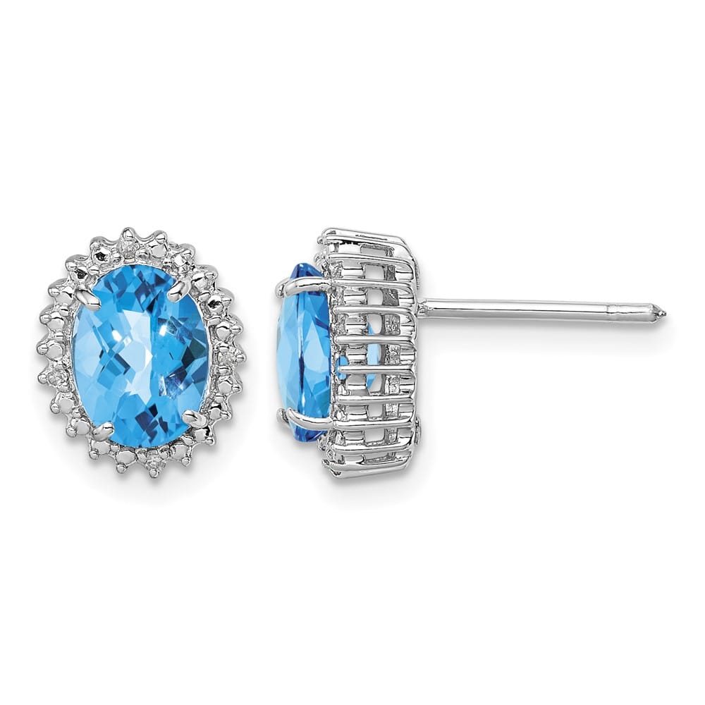 Sterling Silver Diamond Earrings, view 5 of 8