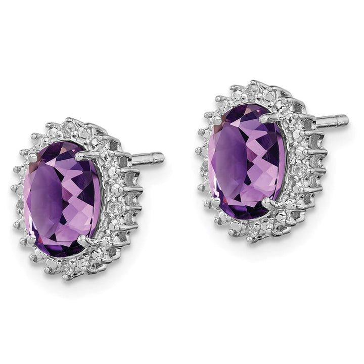 Sterling Silver Diamond Earrings, view 2 of 8
