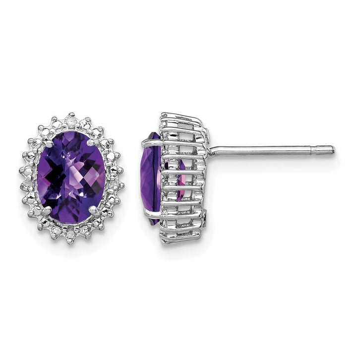 Sterling Silver Diamond Earrings, view 1 of 8