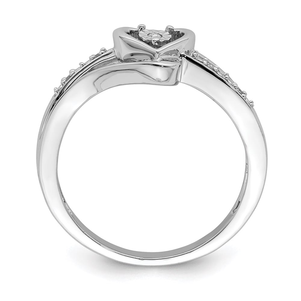 Sterling Silver Diamond Heart Ring