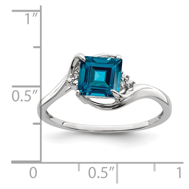 Sterling Silver Diamond & London Blue Topaz Ring