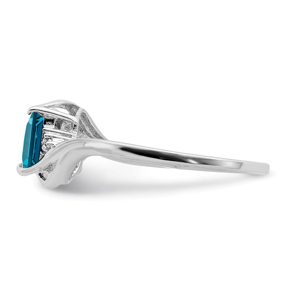 Sterling Silver Diamond & London Blue Topaz Ring