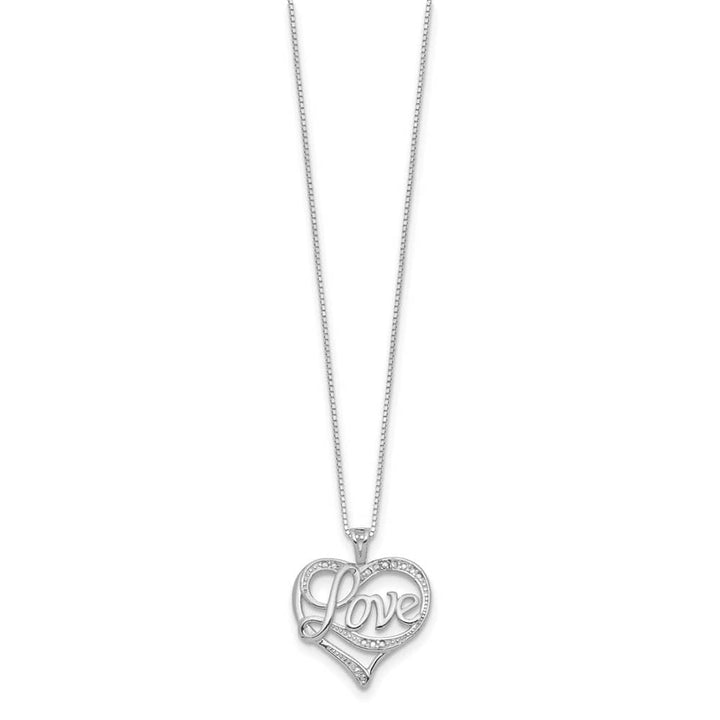 Sterling Silver Diamond Love 16 inch Necklace