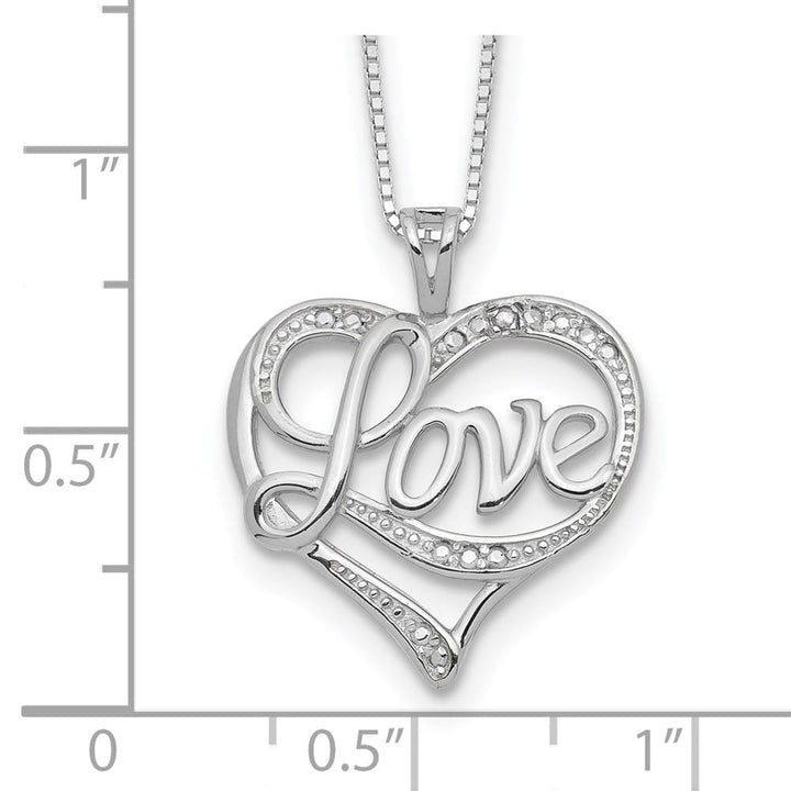 Sterling Silver Diamond Love 16 inch Necklace