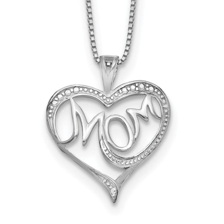 Sterling Silver Diamond Mom 16 inch Necklace
