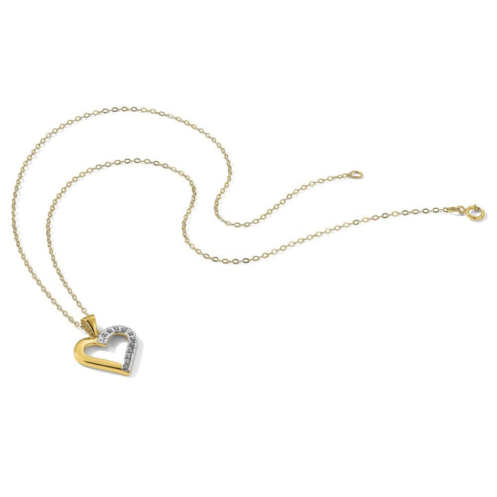 Sterling Silver Diamond Mystique Diamond Heart 18 inch Necklace