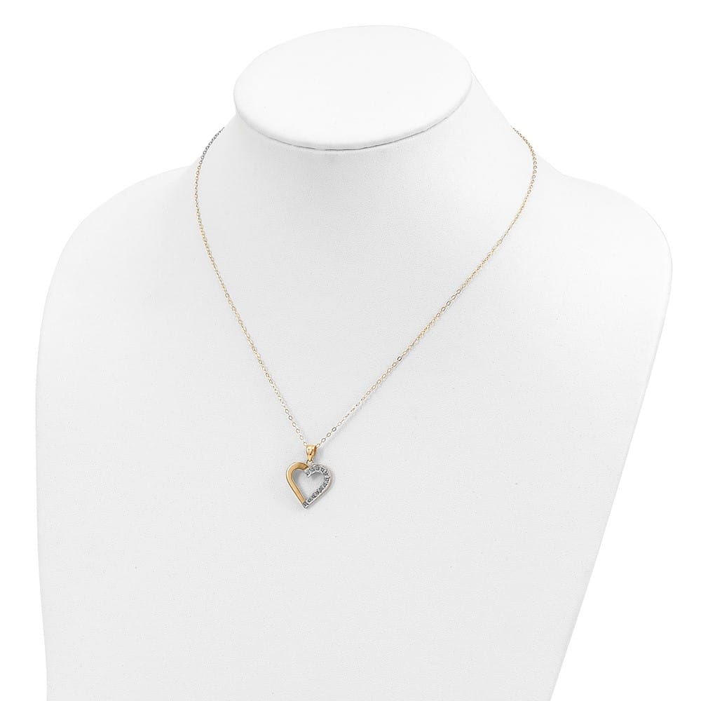 Sterling Silver Diamond Mystique Diamond Heart 18 inch Necklace